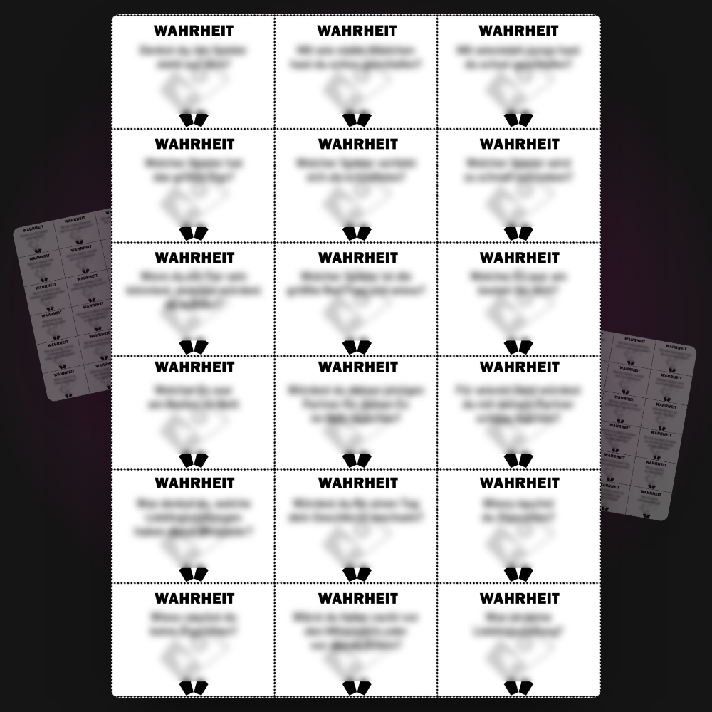 Set "Wahrheit Oder Pflicht" + "Trink Etwas Wenn" (Zum Drucken)